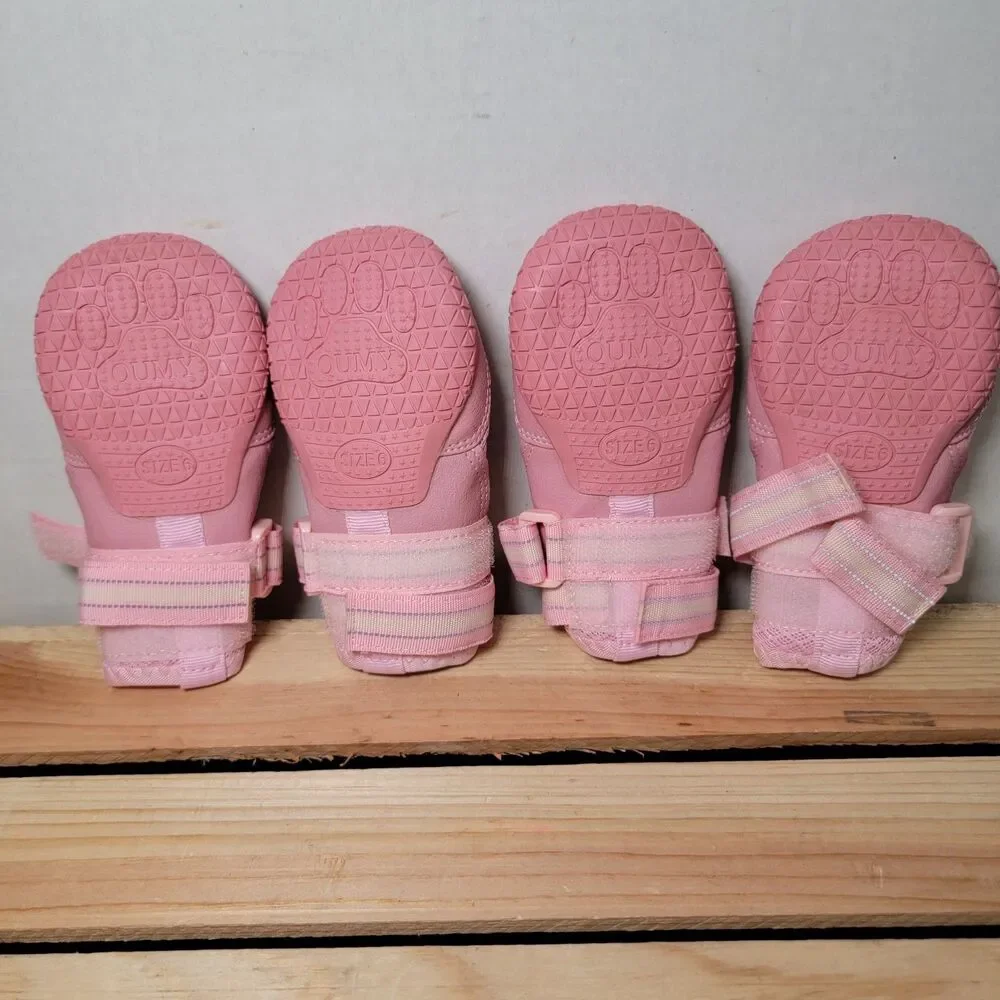 Qumy Pet Pink Performance Dog Shoes - Size 6